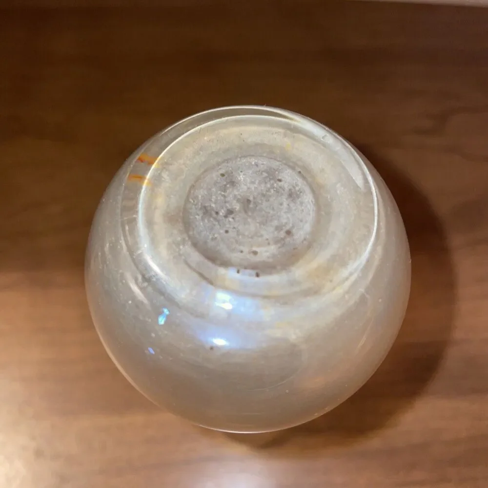 Vtg Clear Glass 6 Inch Bud Vase Cloudy Bottom Unbranded